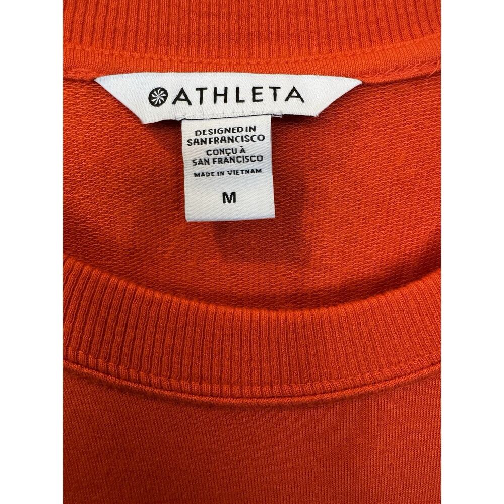Athleta Womens Mindset Sweatshirt Med Orange Pullover Model blend lounge top